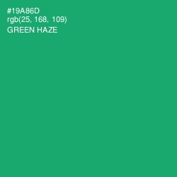 #19A86D - Green Haze Color Image