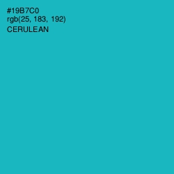 #19B7C0 - Cerulean Color Image