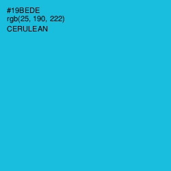 #19BEDE - Cerulean Color Image