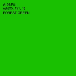 #19BF01 - Forest Green Color Image