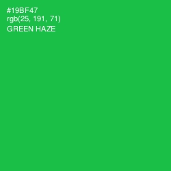 #19BF47 - Green Haze Color Image