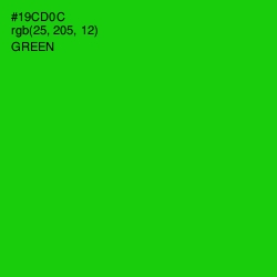 #19CD0C - Green Color Image