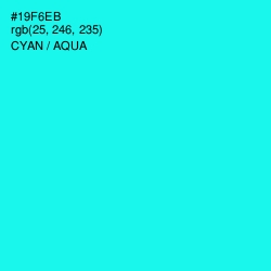 #19F6EB - Cyan / Aqua Color Image