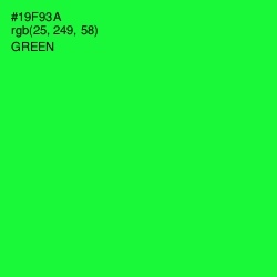 #19F93A - Green Color Image