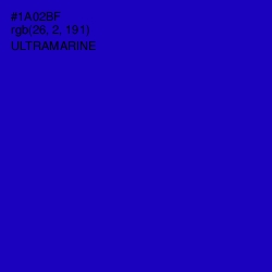 #1A02BF - Ultramarine Color Image