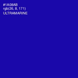 #1A08AB - Ultramarine Color Image