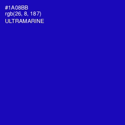 #1A08BB - Ultramarine Color Image