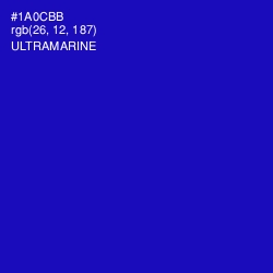 #1A0CBB - Ultramarine Color Image