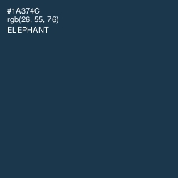 #1A374C - Elephant Color Image