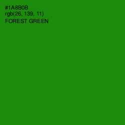 #1A8B0B - Forest Green Color Image