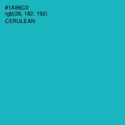 #1AB6C0 - Cerulean Color Image