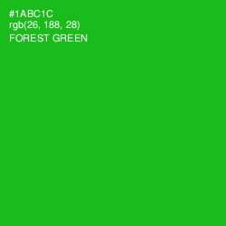 #1ABC1C - Forest Green Color Image