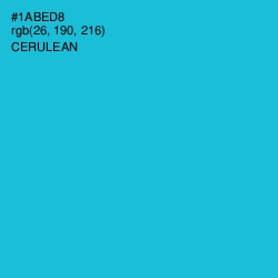 #1ABED8 - Cerulean Color Image