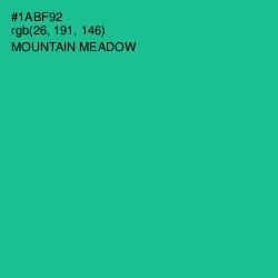 #1ABF92 - Mountain Meadow Color Image