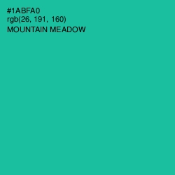 #1ABFA0 - Mountain Meadow Color Image
