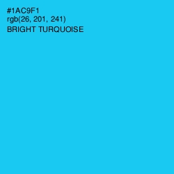 #1AC9F1 - Bright Turquoise Color Image