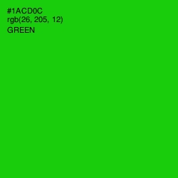 #1ACD0C - Green Color Image