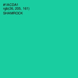 #1ACDA1 - Shamrock Color Image