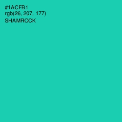 #1ACFB1 - Shamrock Color Image