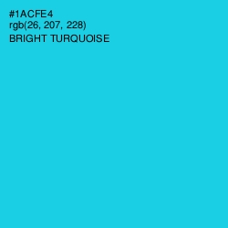 #1ACFE4 - Bright Turquoise Color Image