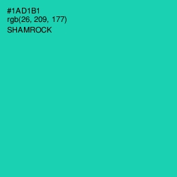 #1AD1B1 - Shamrock Color Image