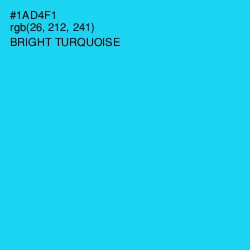 #1AD4F1 - Bright Turquoise Color Image