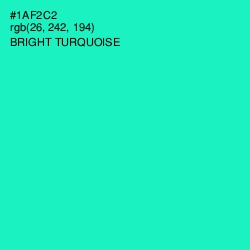 #1AF2C2 - Bright Turquoise Color Image