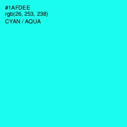 #1AFDEE - Cyan / Aqua Color Image