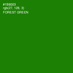 #1B8003 - Forest Green Color Image