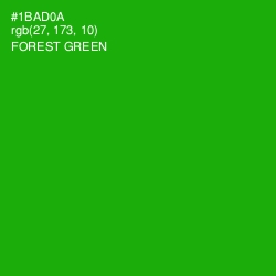 #1BAD0A - Forest Green Color Image