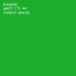 #1BAD2C - Forest Green Color Image
