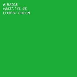 #1BAD35 - Forest Green Color Image