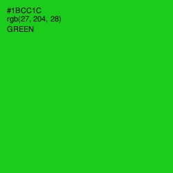 #1BCC1C - Green Color Image