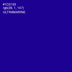 #1C0193 - Ultramarine Color Image