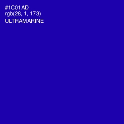 #1C01AD - Ultramarine Color Image