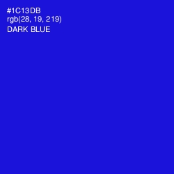 #1C13DB - Dark Blue Color Image