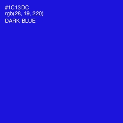 #1C13DC - Dark Blue Color Image