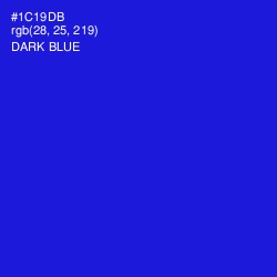 #1C19DB - Dark Blue Color Image