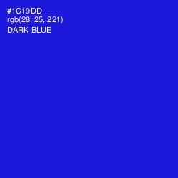 #1C19DD - Dark Blue Color Image