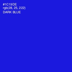 #1C19DE - Dark Blue Color Image