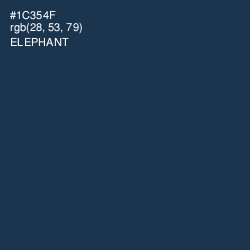 #1C354F - Elephant Color Image