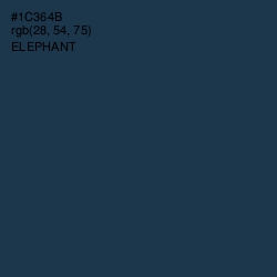 #1C364B - Elephant Color Image