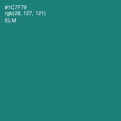 #1C7F79 - Elm Color Image