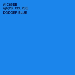 #1C85EB - Dodger Blue Color Image