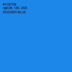 #1C87E8 - Dodger Blue Color Image