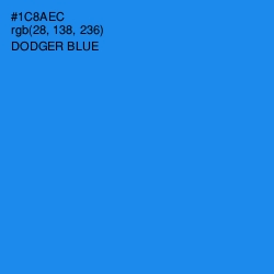 #1C8AEC - Dodger Blue Color Image