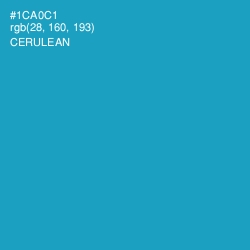 #1CA0C1 - Cerulean Color Image
