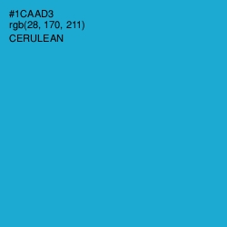 #1CAAD3 - Cerulean Color Image