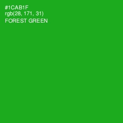 #1CAB1F - Forest Green Color Image