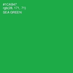 #1CAB47 - Sea Green Color Image